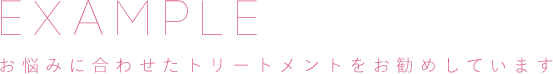 EXAMPLE お悩みに合わせたトリートメントをお勧めしています